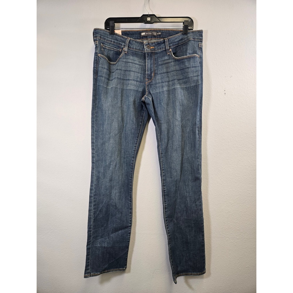 Levis Demi Curve Modern Rise Straight Leg Medium Wash Jeans 14/32